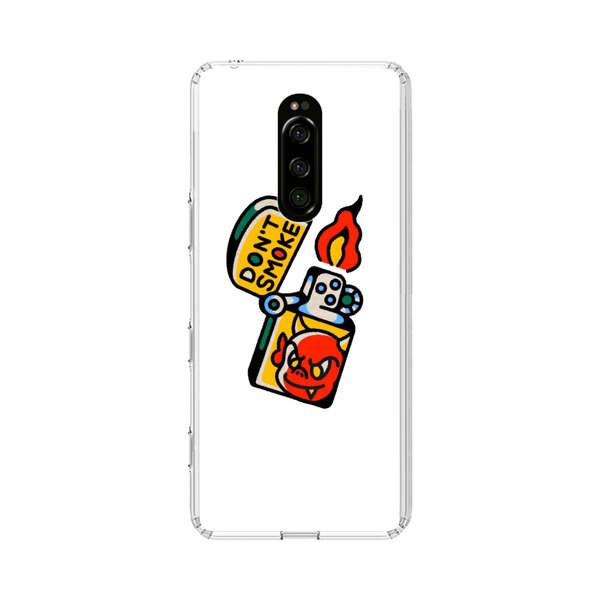 Don't Smoke Vintage Lighter with Devil Face Sony Xperia 1 Case