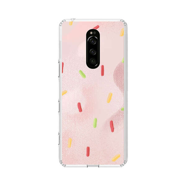 Pastel Pink Sprinkles Pattern Sony Xperia 1 Case