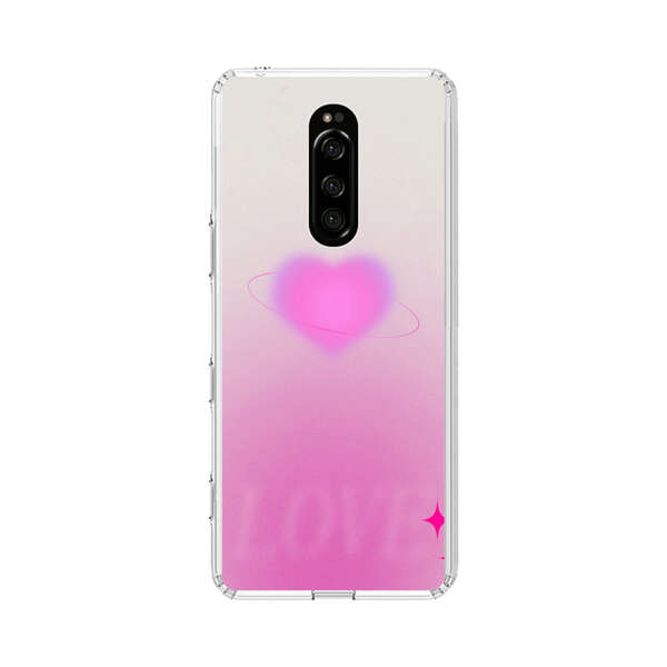 Pink Glowing Heart Love Sparkle Sony Xperia 1 Case