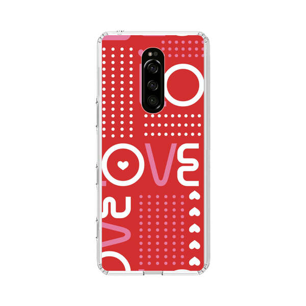 Red Love Typography Pattern Sony Xperia 1 Case