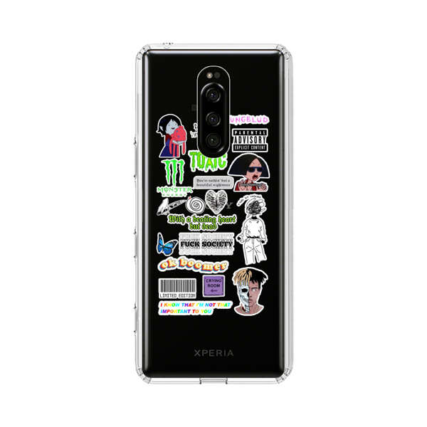 Sticker Collage Edgy Expressive Pop Culture Sony Xperia 1 Case
