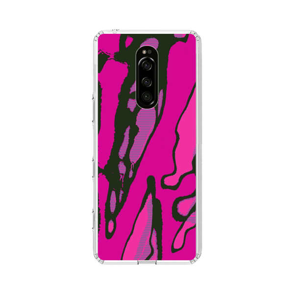 Vibrant Abstract Magenta Black Pattern Sony Xperia 1 Case