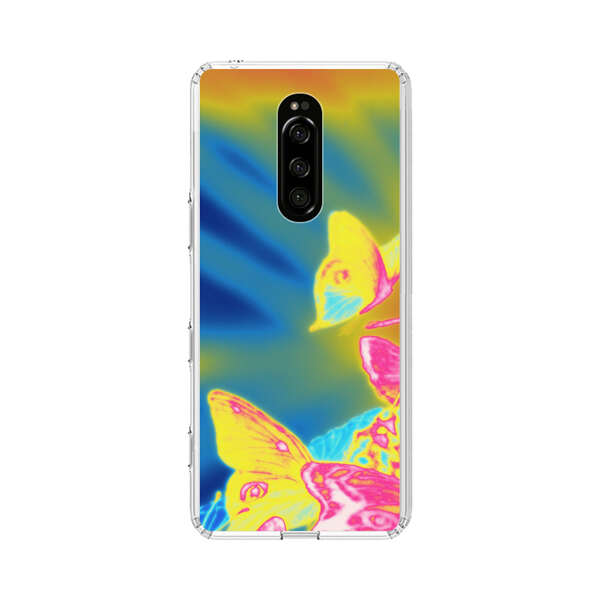 Vibrant Colorful Neon Butterflies Abstract Sony Xperia 1 Case