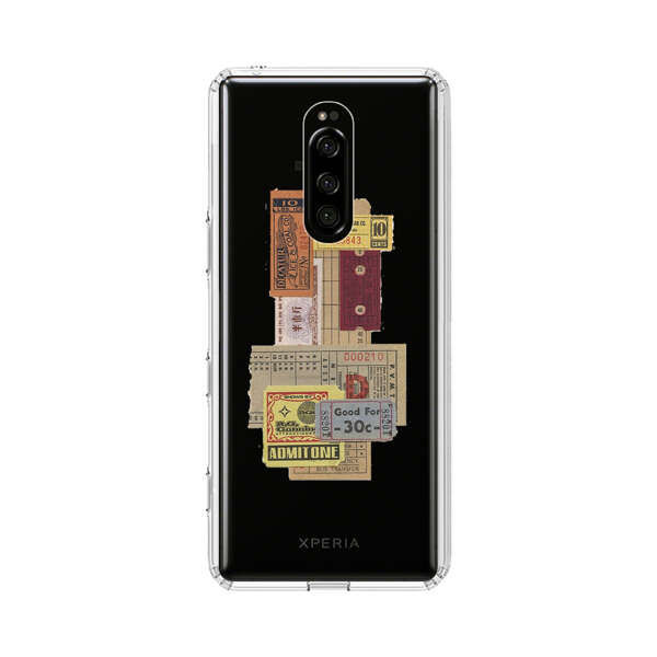 Vintage Admission and Raffle Tickets Collage Sony Xperia 1 Case