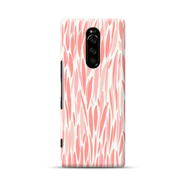 Abstract Coral Wavy Lines Pattern Sony Xperia 1 Hard Case