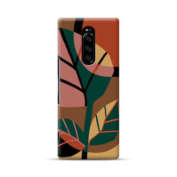Abstract Geometric Leaves Design Sony Xperia 1 Hard Case