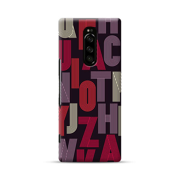 Abstract Letters Pattern Sony Xperia 1 Hard Case