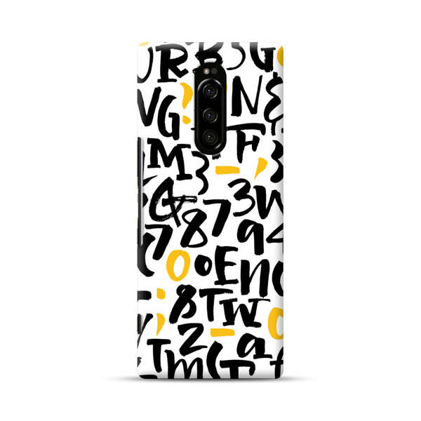 Abstract Typography Letter Number Pattern Sony Xperia 1 Hard Case