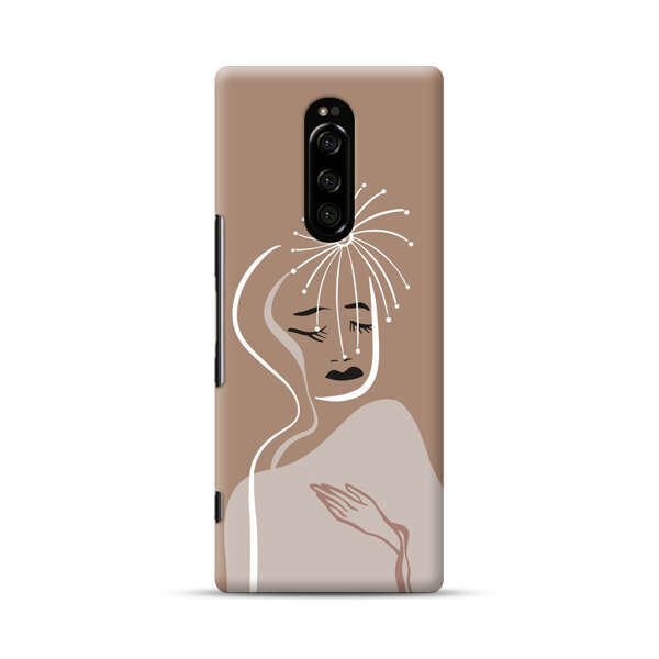 Artistic Abstract Portrait with Serene Face Sony Xperia 1 Hard Case