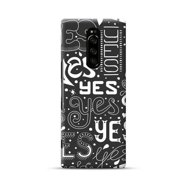 Bold Playful Typography Yes Pattern Sony Xperia 1 Hard Case