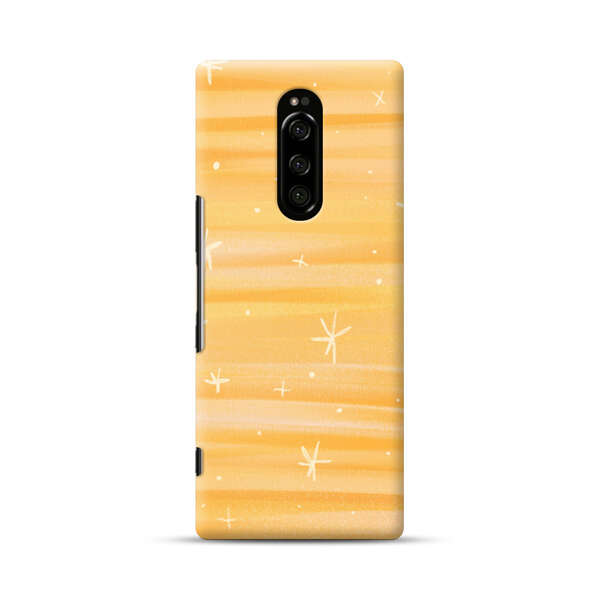 Bright Orange Star Pattern Sony Xperia 1 Hard Case