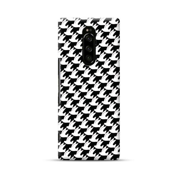 Classic Black and White Houndstooth Pattern Sony Xperia 1 Hard Case