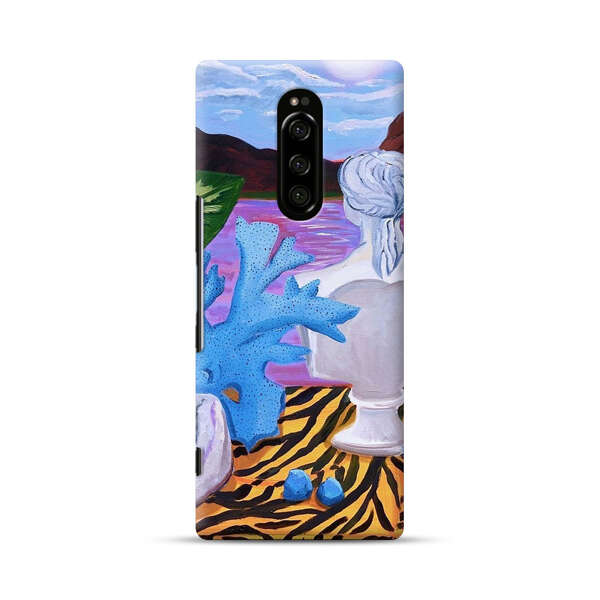 Classical Statues and Tropical Plants by the Ocean Sony Xperia 1 Hard Case