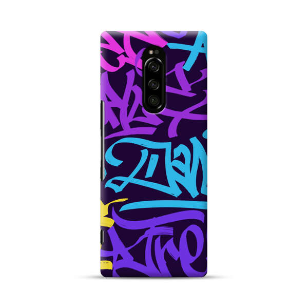 Colorful Graffiti Pattern Sony Xperia 1 Hard Case