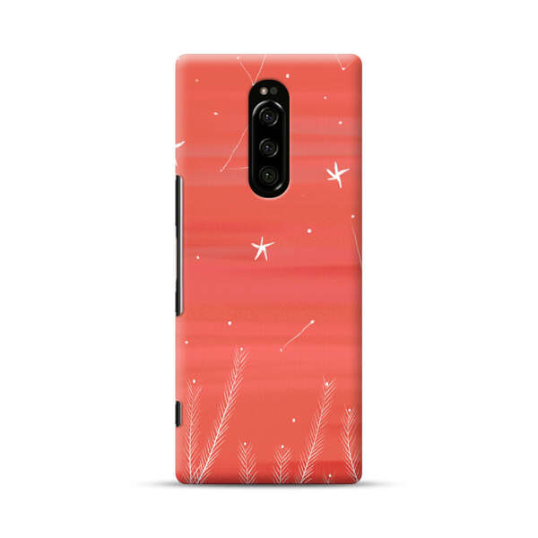 Coral Night Sky with Stars and Plants Sony Xperia 1 Hard Case