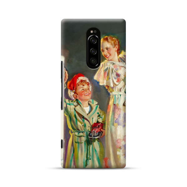 Joyful Family Christmas Celebration Sony Xperia 1 Hard Case