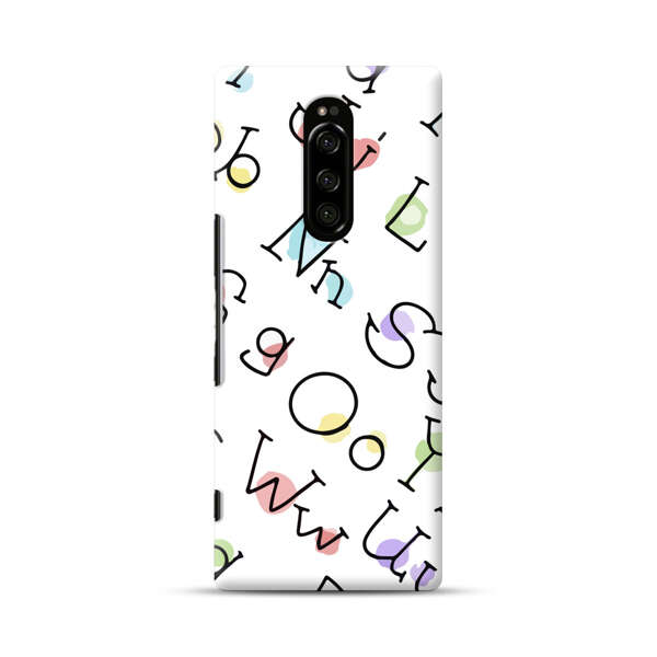 Playful Alphabet Pattern with Colorful Letters Sony Xperia 1 Hard Case