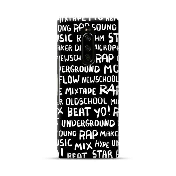 Rap Hip Hop Words Collage Sony Xperia 1 Hard Case