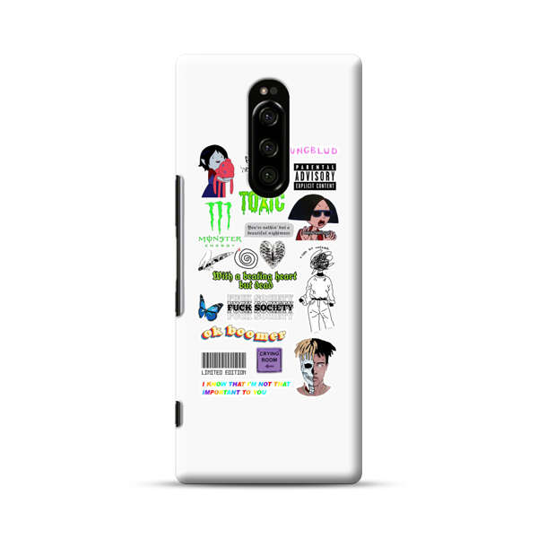 Sticker Collage Edgy Expressive Pop Culture Sony Xperia 1 Hard Case