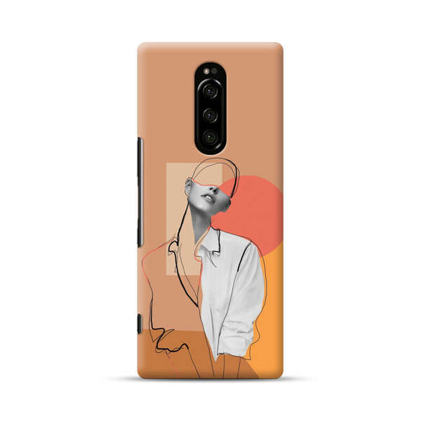 Stylish Abstract Portrait Art Sony Xperia 1 Hard Case