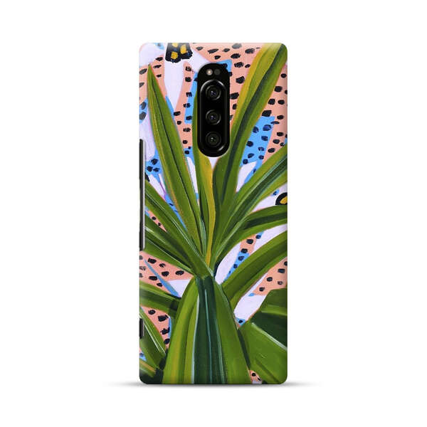 Tropical Leaves Abstract Pattern Sony Xperia 1 Hard Case