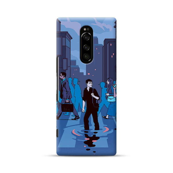 Urban Lonely Person Crosswalk Sony Xperia 1 Hard Case