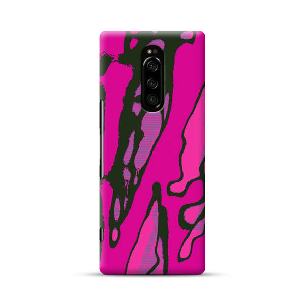 Vibrant Abstract Magenta Black Pattern Sony Xperia 1 Hard Case