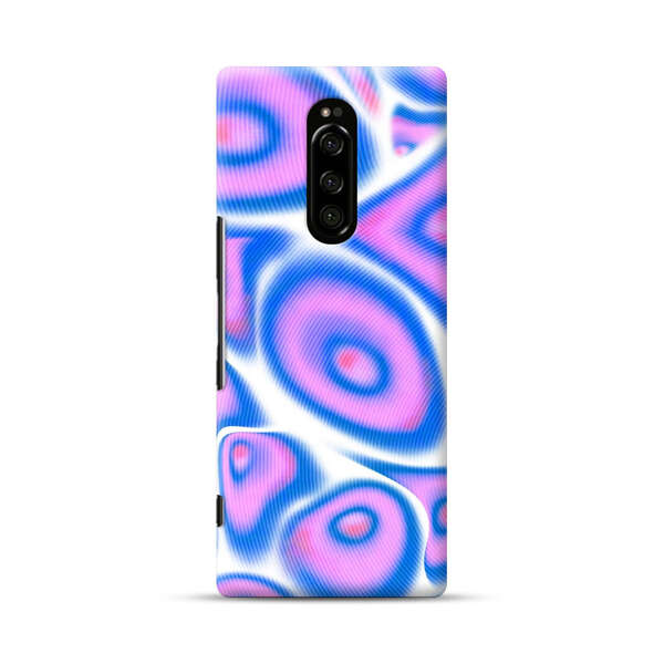 Vibrant Abstract Pink and Blue Swirl Pattern Sony Xperia 1 Hard Case