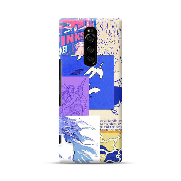 Vibrant Retro Pop Art Collage Sony Xperia 1 Hard Case