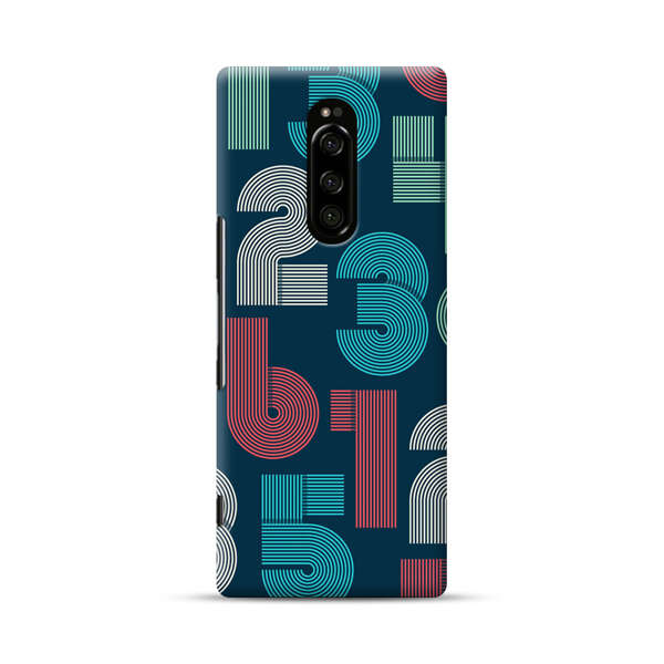 Vibrant Seamless Pattern of Colorful Stylized Numbers Sony Xperia 1 Hard Case