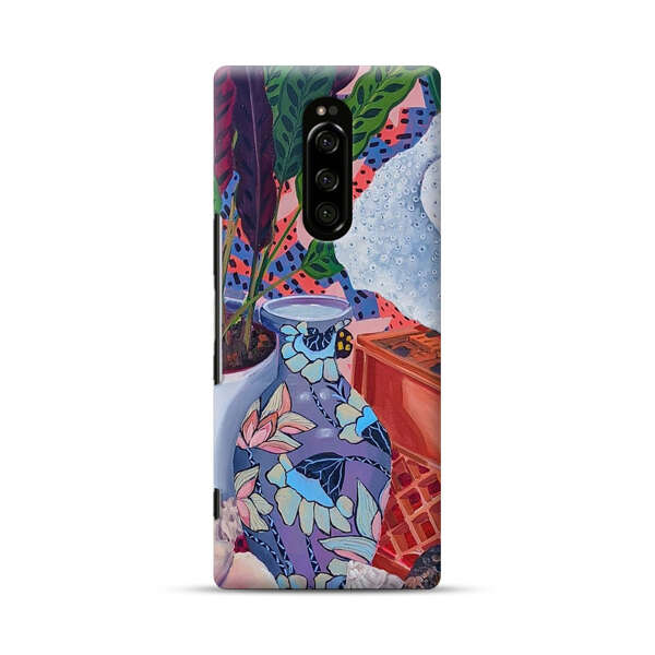 Vibrant Still Life with Plants and Vase Sony Xperia 1 Hard Case
