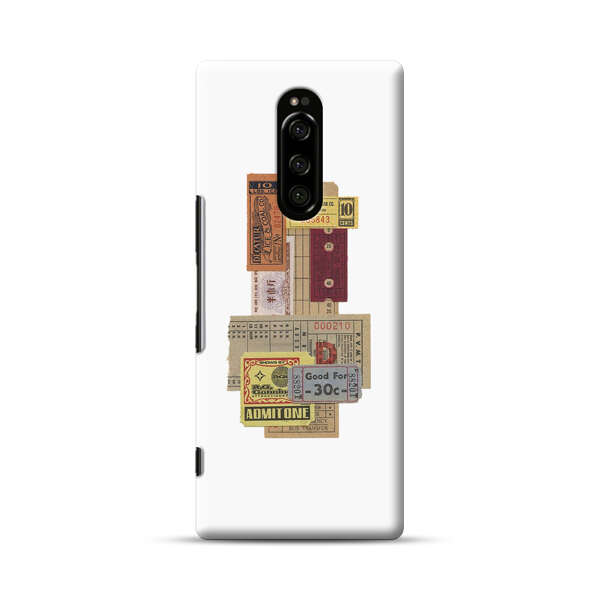 Vintage Admission and Raffle Tickets Collage Sony Xperia 1 Hard Case