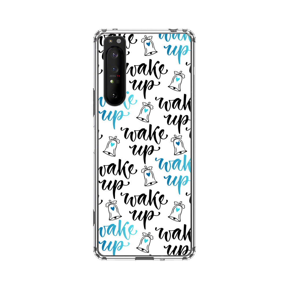 Motivational wake up call lettering pattern Sony Xperia 1 II Case