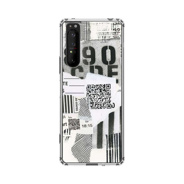 Abstract Collage Torn Paper Barcodes Sony Xperia 1 II Case