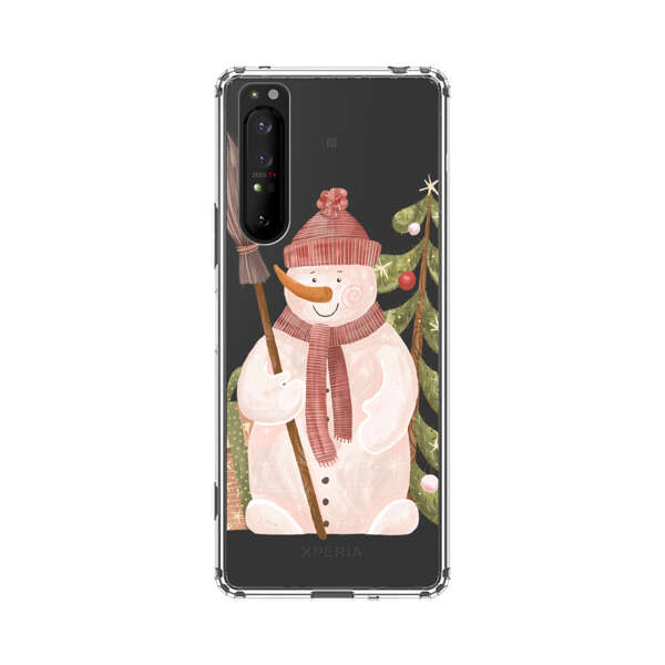Charming Winter Snowman Illustration Sony Xperia 1 II Case
