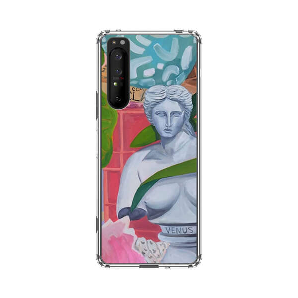 Classical Venus Bust with Green Leaves and Vibrant Vases Sony Xperia 1 II Case