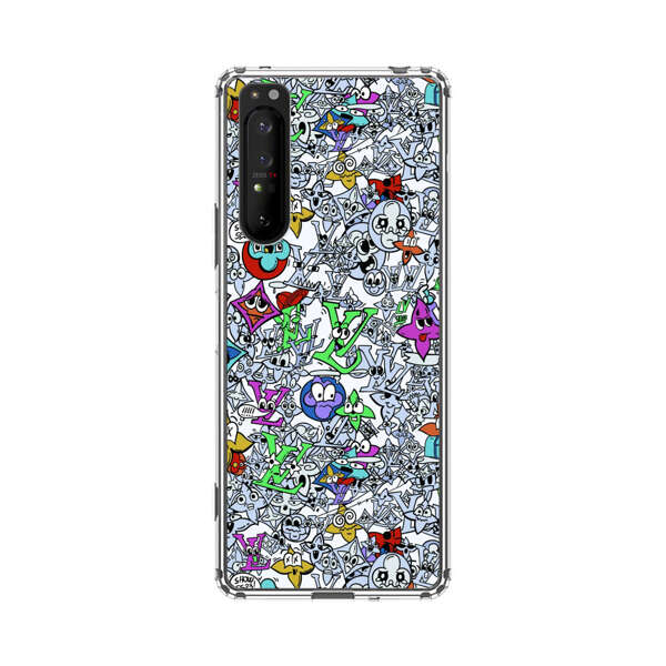 Colorful Cartoon Graffiti Pattern Sony Xperia 1 II Case