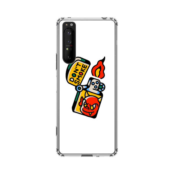 Don't Smoke Vintage Lighter with Devil Face Sony Xperia 1 II Case
