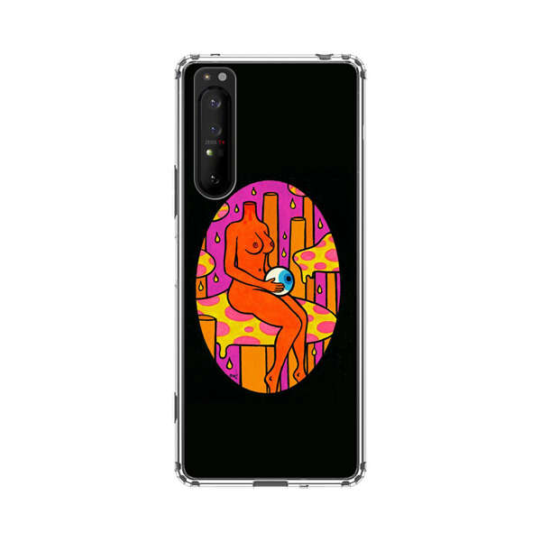 Faceless Nude Figure Holding Sphere Abstract Art Sony Xperia 1 II Case