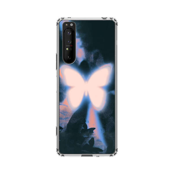 Glowing White Butterfly Sony Xperia 1 II Case