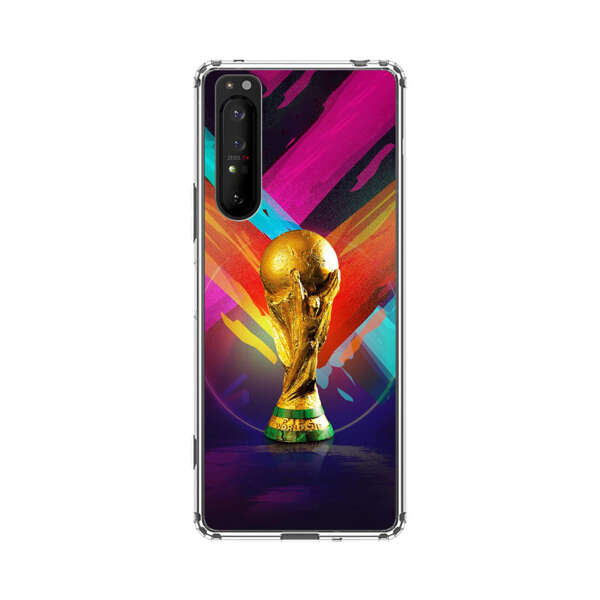 Golden Soccer Trophy with Colorful Abstract Background Sony Xperia 1 II Case