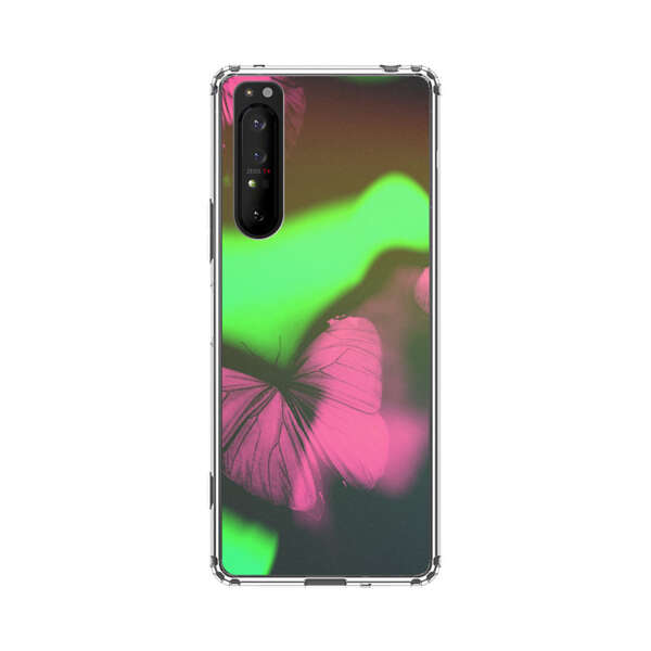 Pink Butterflies Green Background Sony Xperia 1 II Case