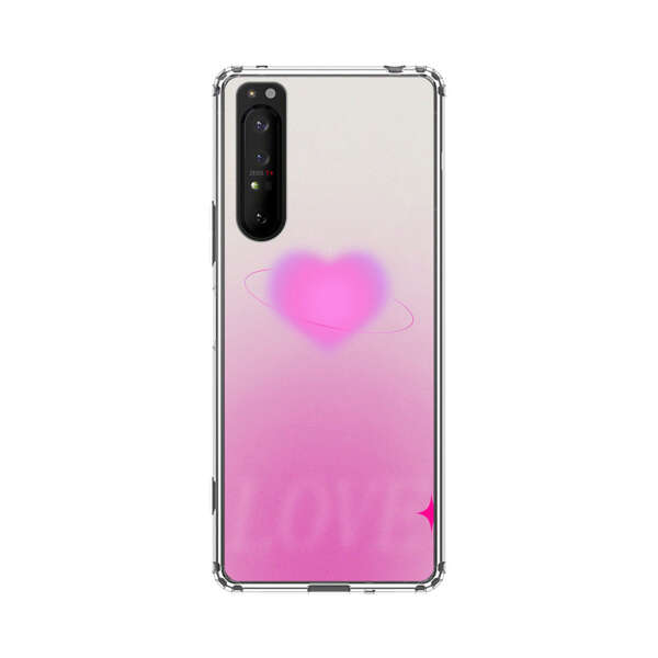 Pink Glowing Heart Love Sparkle Sony Xperia 1 II Case