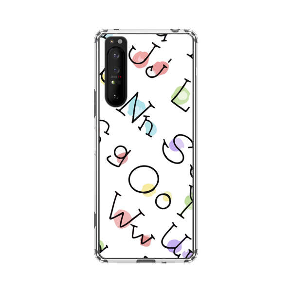 Playful Alphabet Pattern with Colorful Letters Sony Xperia 1 II Case