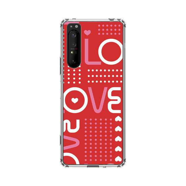 Red Love Typography Pattern Sony Xperia 1 II Case