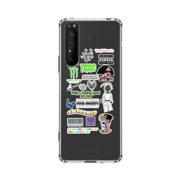 Sticker Collage Edgy Expressive Pop Culture Sony Xperia 1 II Case