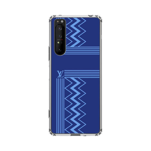 Stylish Geometric Zigzag Pattern in Blue Sony Xperia 1 II Case