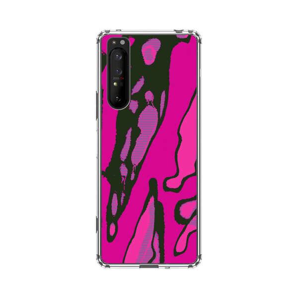 Vibrant Abstract Magenta Black Pattern Sony Xperia 1 II Case
