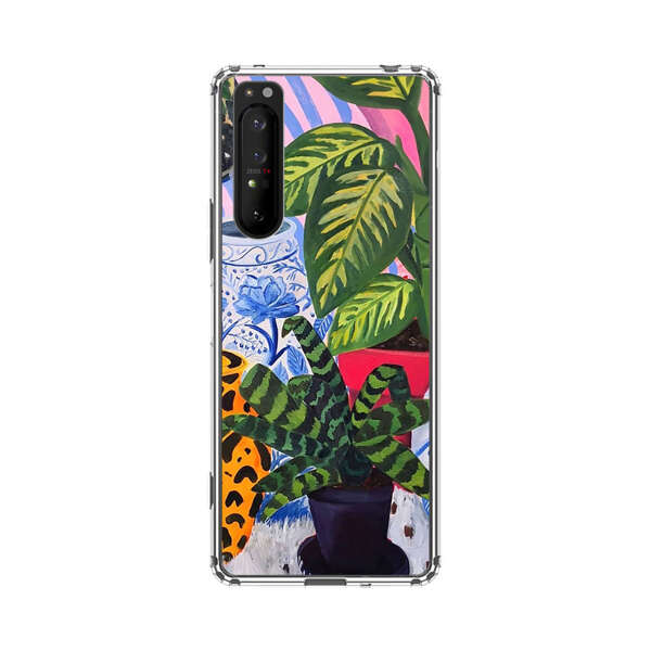 Vibrant Tropical Plants and Decorative Vases Sony Xperia 1 II Case