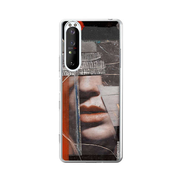 Abstract Collage Close Up Face Sony Xperia 1 III Case